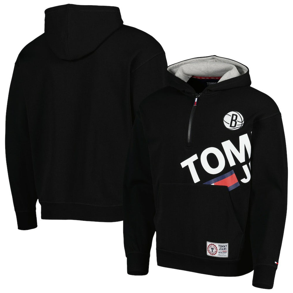 Brooklyn Nets Tommy Jeans Bernard Half-Zip Hoodie - Black online