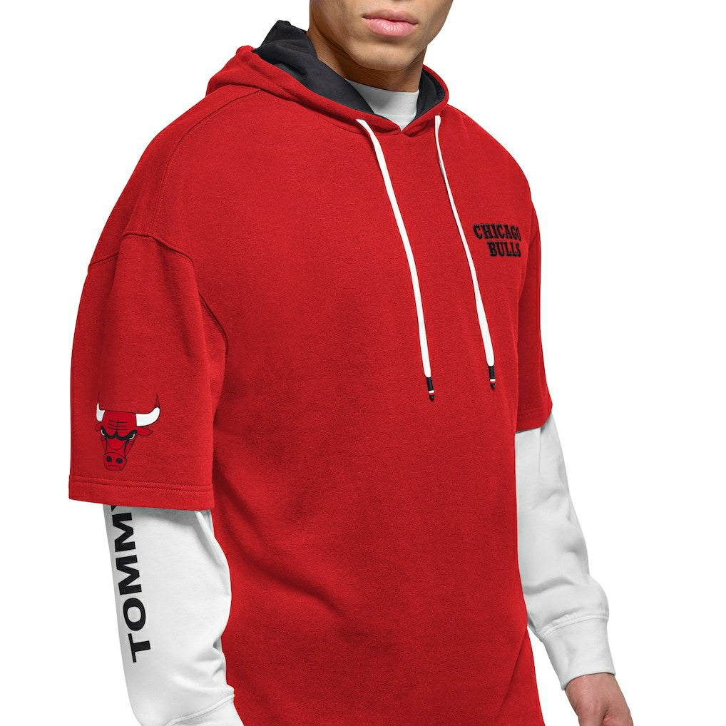 Chicago Bulls Tommy Jeans Matthew 2-In-1 T-Shirt & Hoodie Combo Set - Red/White sale