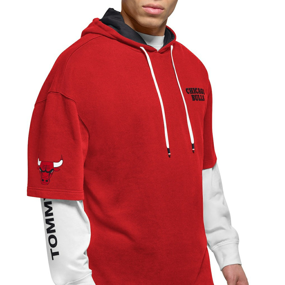 Chicago Bulls Tommy Jeans Matthew 2-In-1 T-Shirt & Hoodie Combo Set - Red/White sale