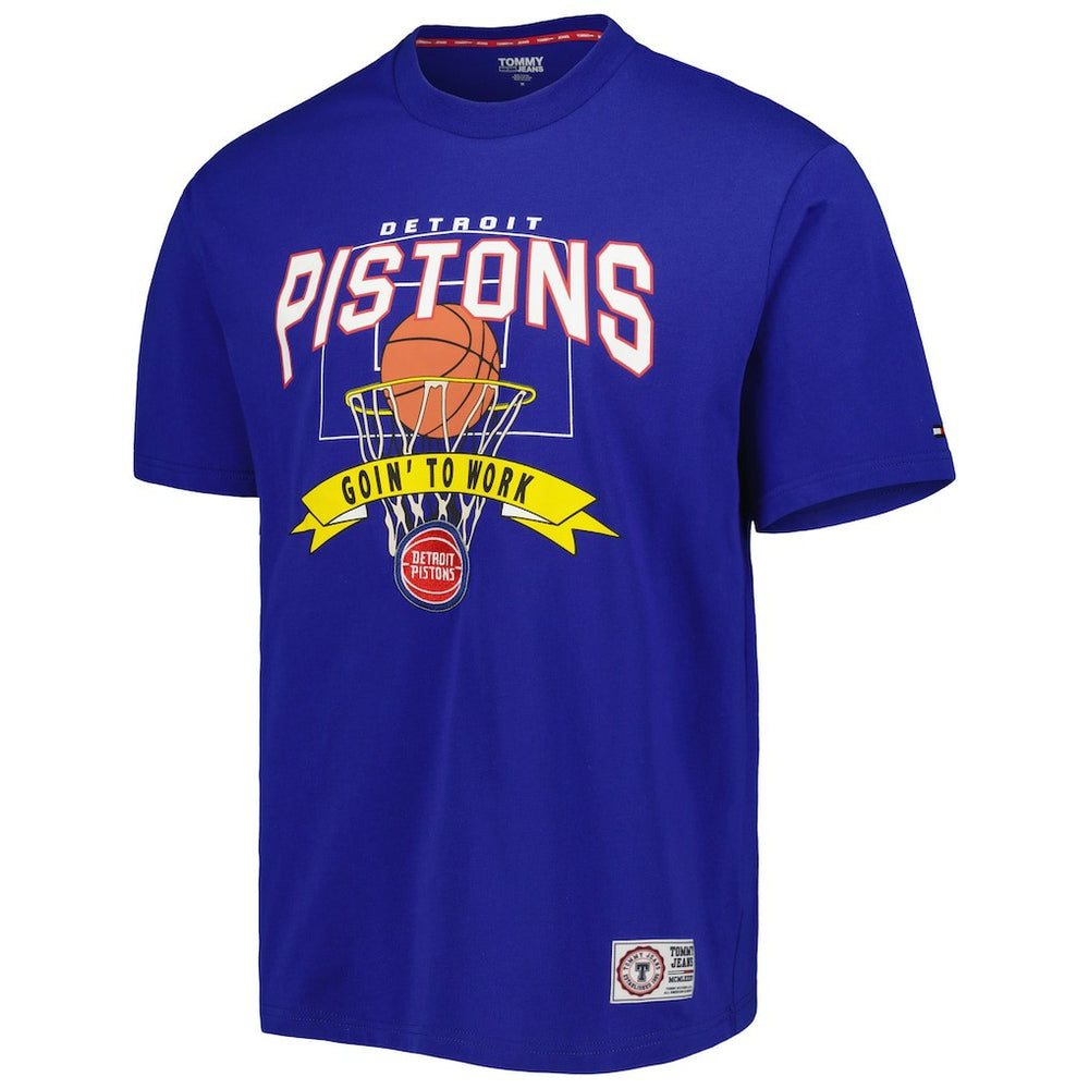 Detroit Pistons Tommy Jeans Tim Backboard T-Shirt - Blue shop