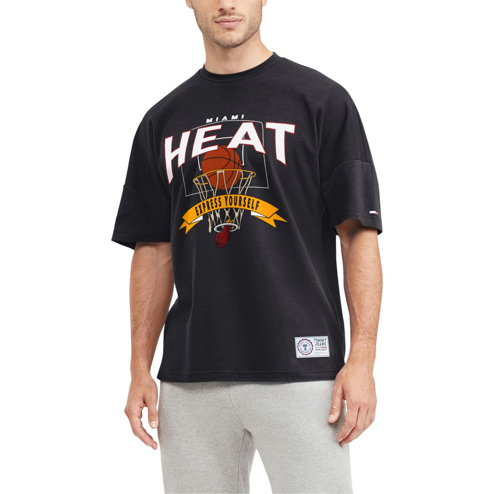 Miami Heat Tommy Jeans Tim Backboard T-Shirt - Black cheap