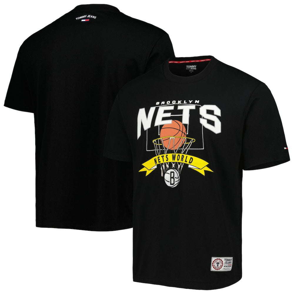 Brooklyn Nets Tommy Jeans Tim Backboard T-Shirt - Black shop