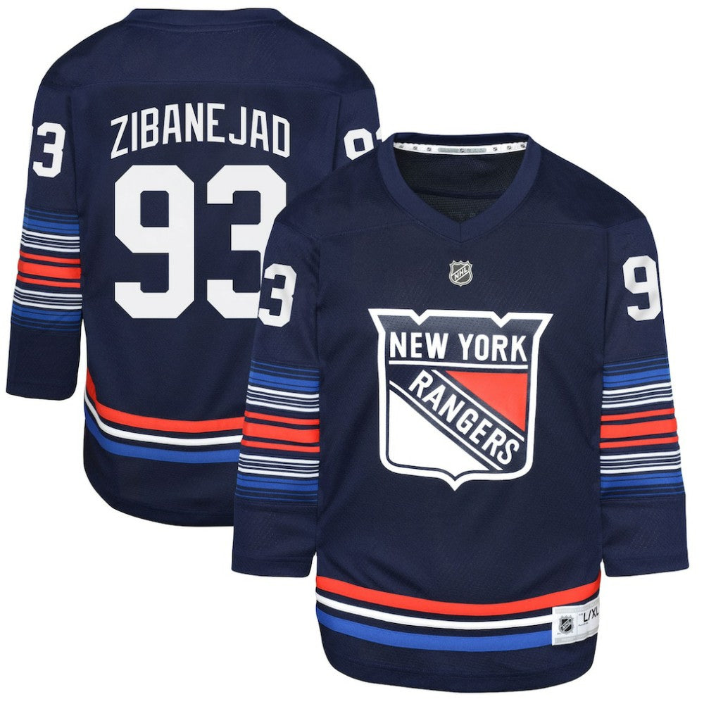 Mika Zibanejad New York Rangers Youth Alternate Replica Player Jersey Navy