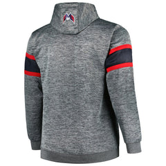 Washington Capitals Big & Tall Stripe Pullover Hoodie Heather Charcoal