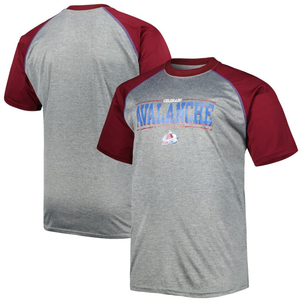 Colorado Avalanche Big & Tall Logo Raglan T-Shirt Heather Gray