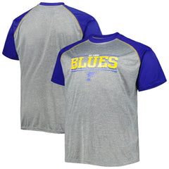St. Louis Blues Big & Tall Logo Raglan T-Shirt Heather Gray