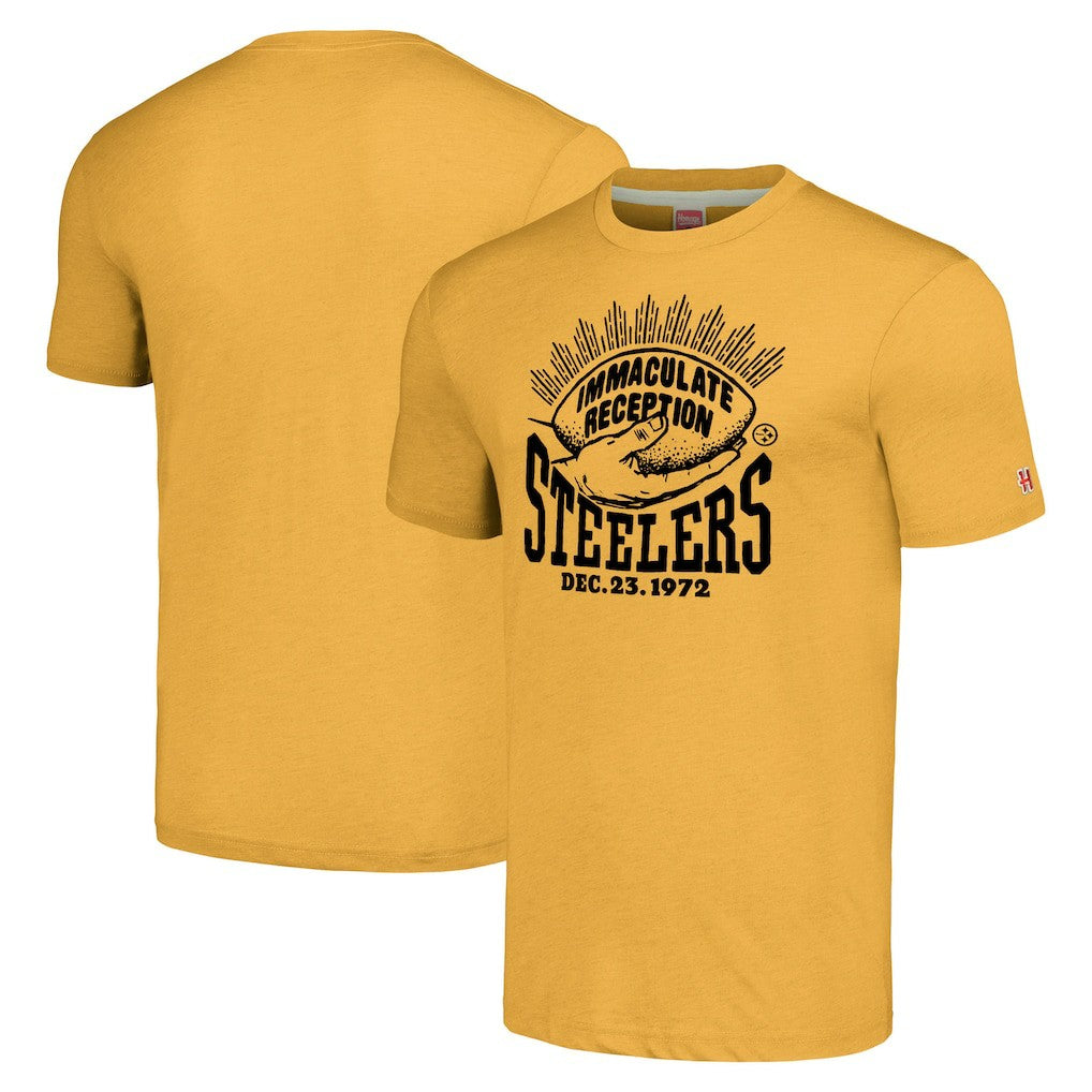 Franco Harris Pittsburgh Steelers Homage Immaculate Reception T-Shirt - Gold discount