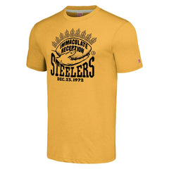 Franco Harris Pittsburgh Steelers Homage Immaculate Reception T-Shirt - Gold discount
