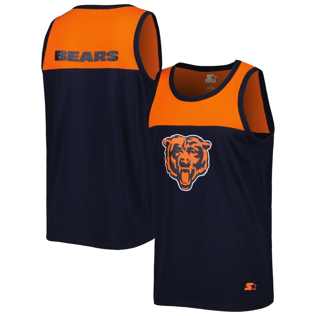 Chicago Bears Starter Logo Touchdown Fashion Tank Top - Navy/Orange cheap