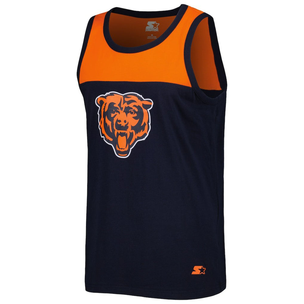Chicago Bears Starter Logo Touchdown Fashion Tank Top - Navy/Orange cheap