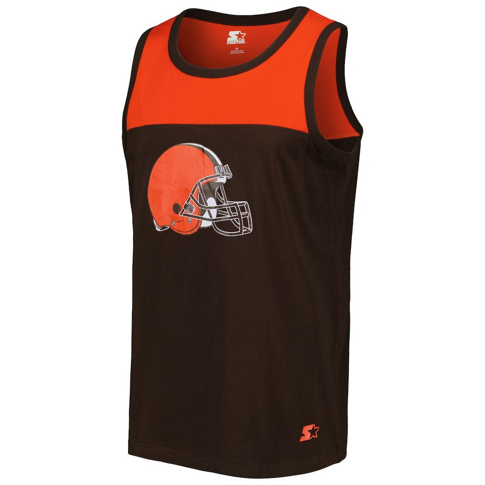 Cleveland Browns Starter Logo Touchdown Fashion Tank Top - Brown/Orange outlet
