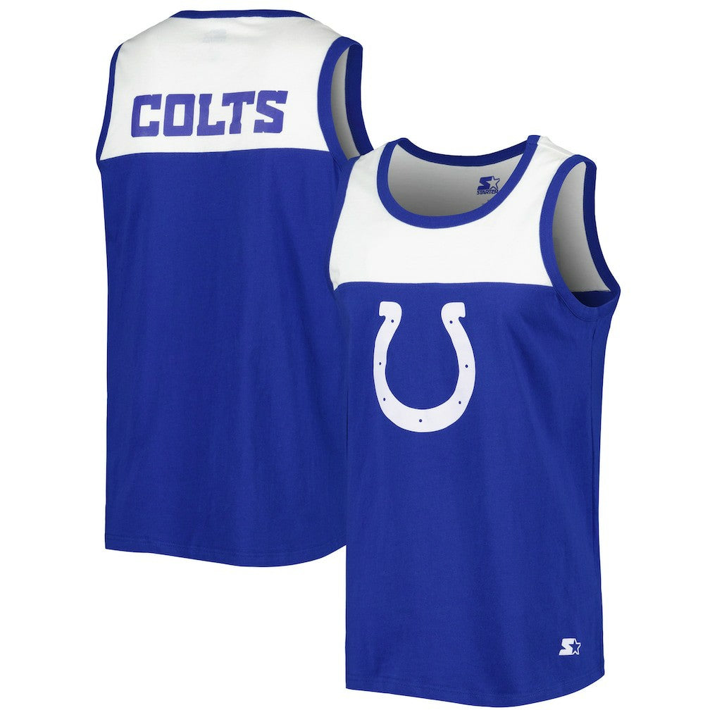Indianapolis Colts Starter Logo Touchdown Fashion Tank Top - Royal/White cheap