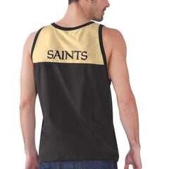 New Orleans Saints Starter Logo Touchdown Fashion Tank Top - Black/Gold for sale