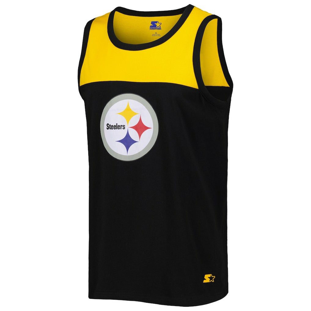 Pittsburgh Steelers Starter Logo Touchdown Fashion Tank Top - Black/Gold discount