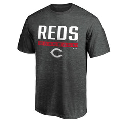 Cincinnati Reds Team Win Stripe T-Shirt - Charcoal