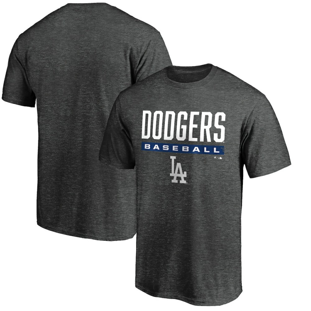 Los Angeles Dodgers Team Win Stripe T-Shirt - Charcoal