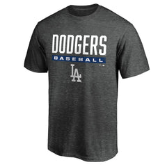 Los Angeles Dodgers Team Win Stripe T-Shirt - Charcoal
