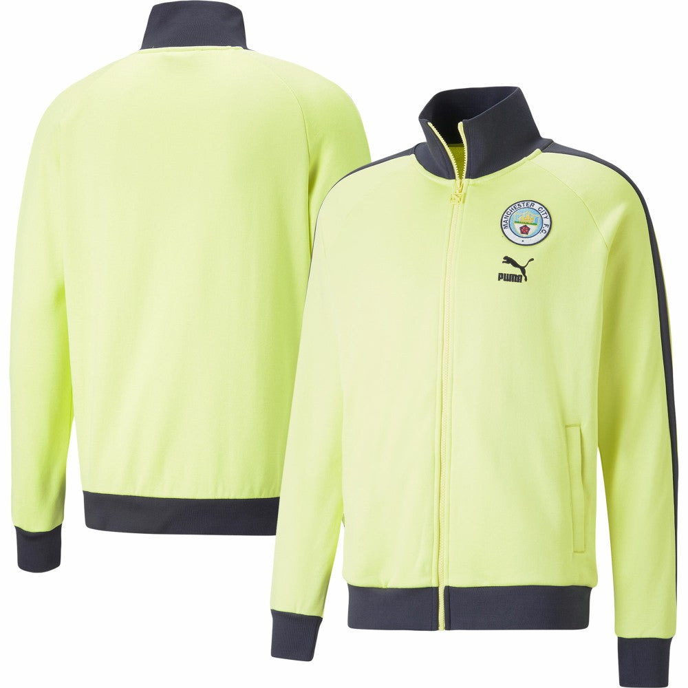 Manchester City ftblHeritage T7 Raglan Full-Zip Track Jacket - Yellow | Puma shop