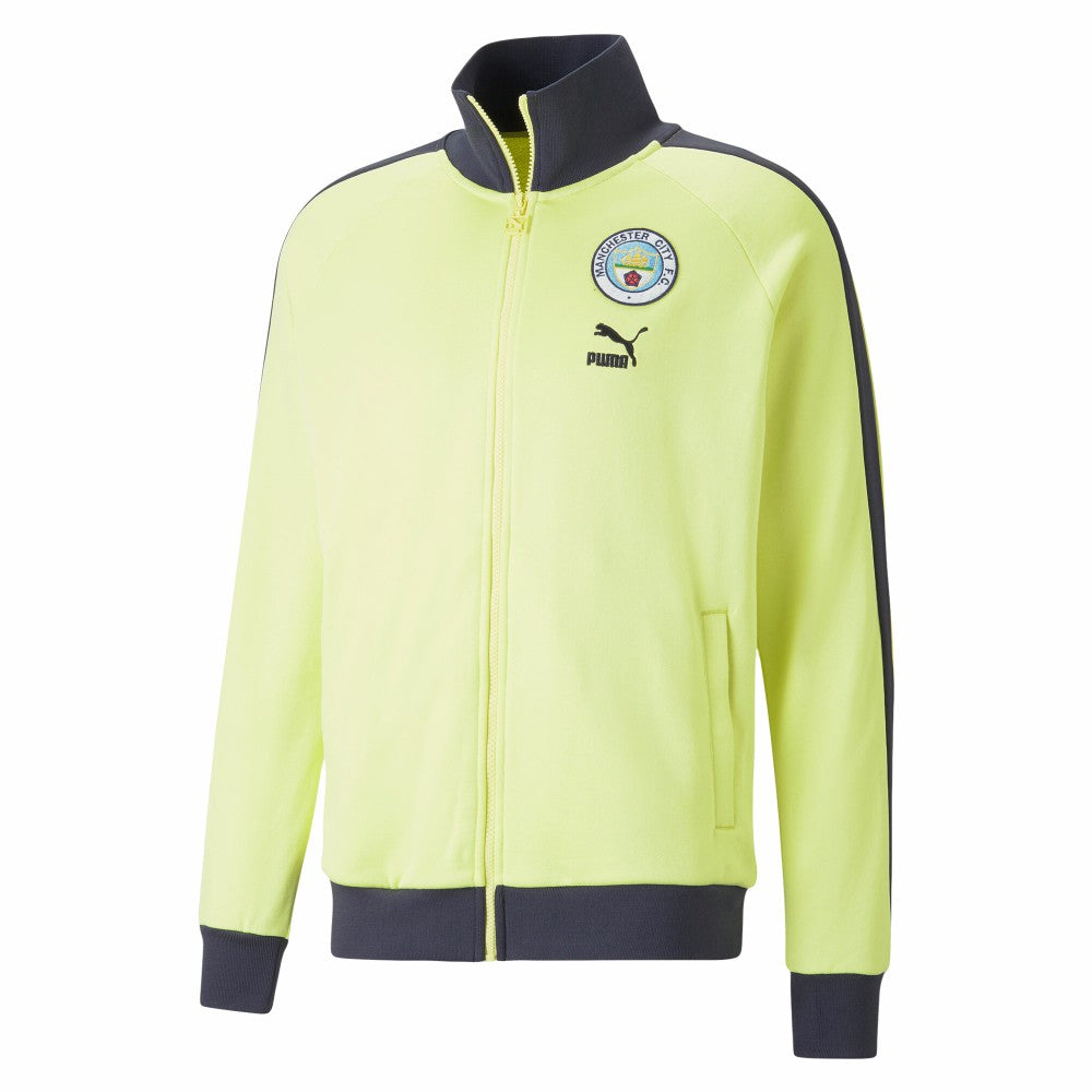 Manchester City ftblHeritage T7 Raglan Full-Zip Track Jacket - Yellow | Puma shop