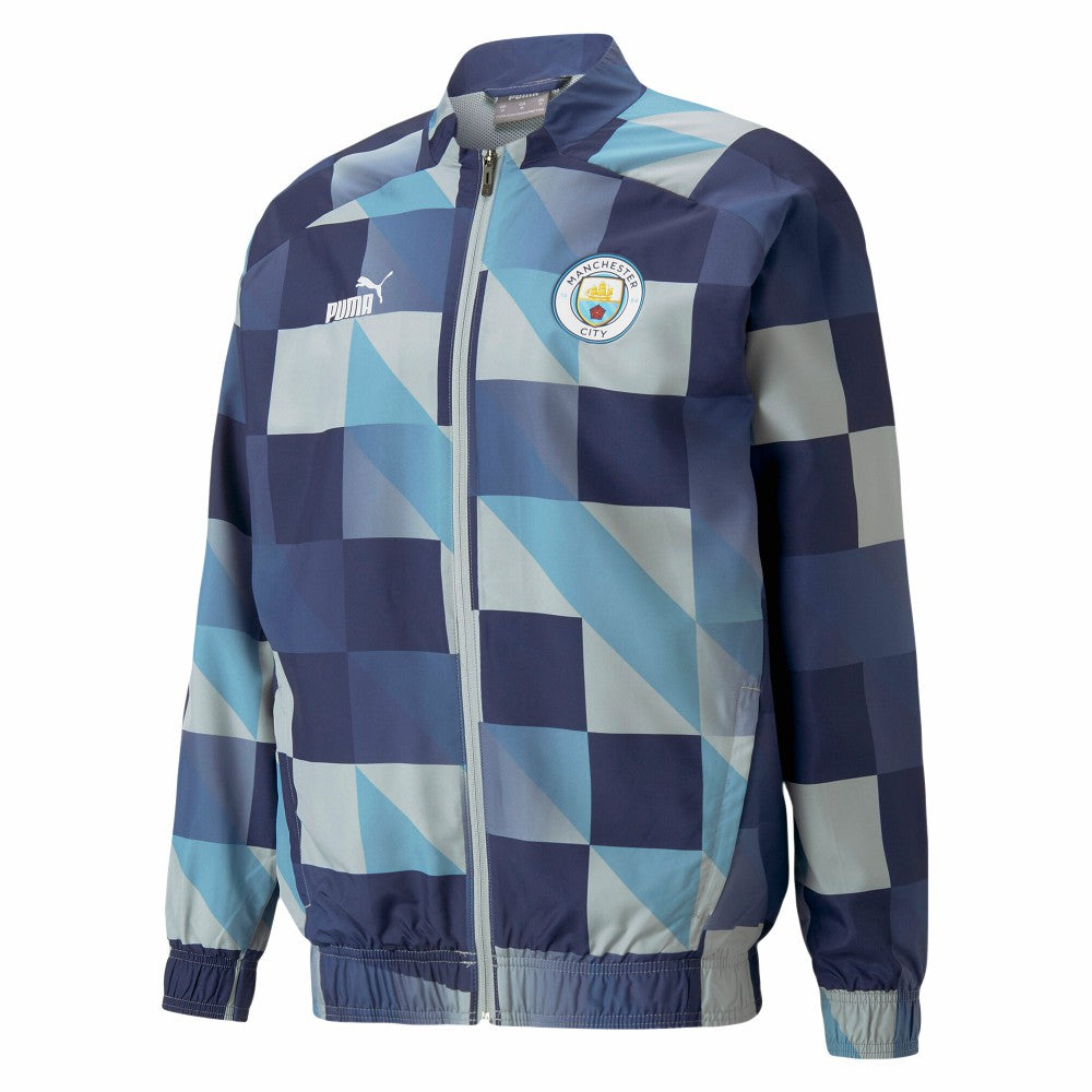 Manchester City 2022/23 Pre-Match Full-Zip Jacket - Navy/Gray | Puma on sale