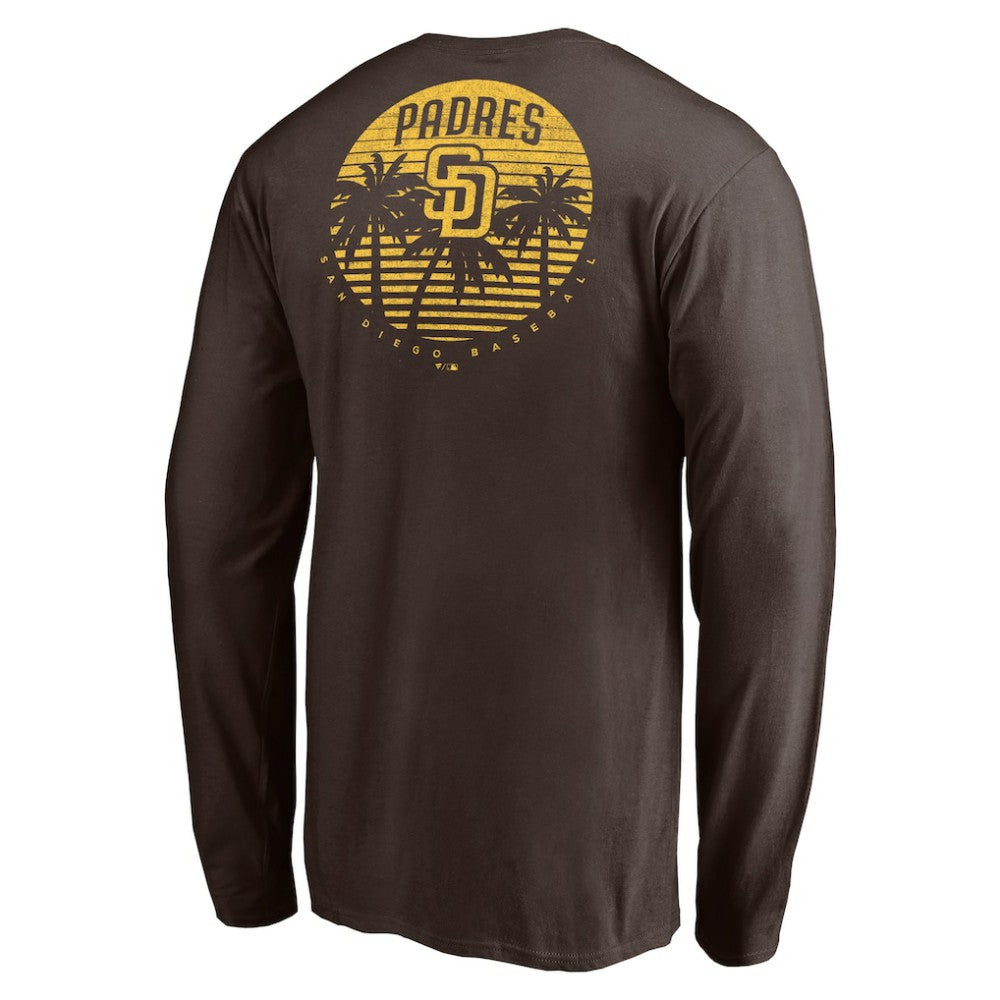 San Diego Padres Team Hometown Collection Palm Sunset Long Sleeve T-Shirt - Brown