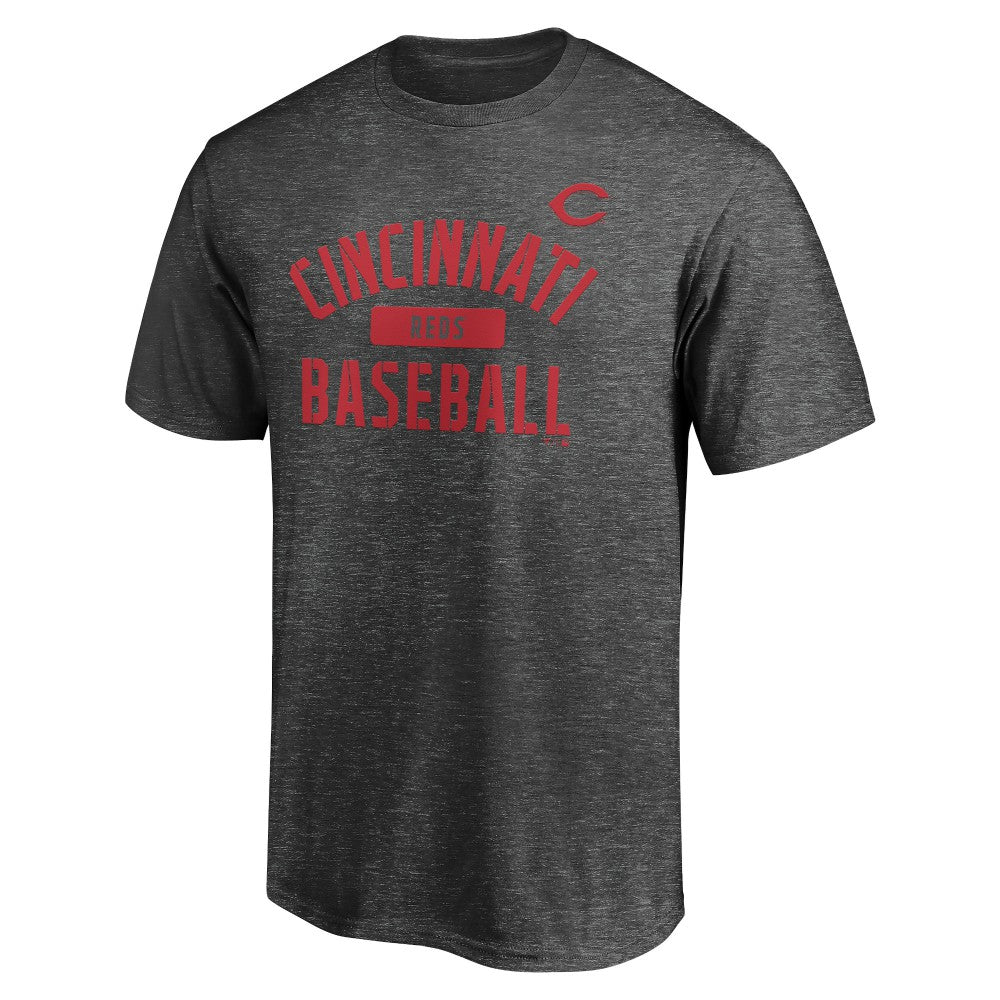 Cincinnati Reds Team Primary Pill T-Shirt - Charcoal