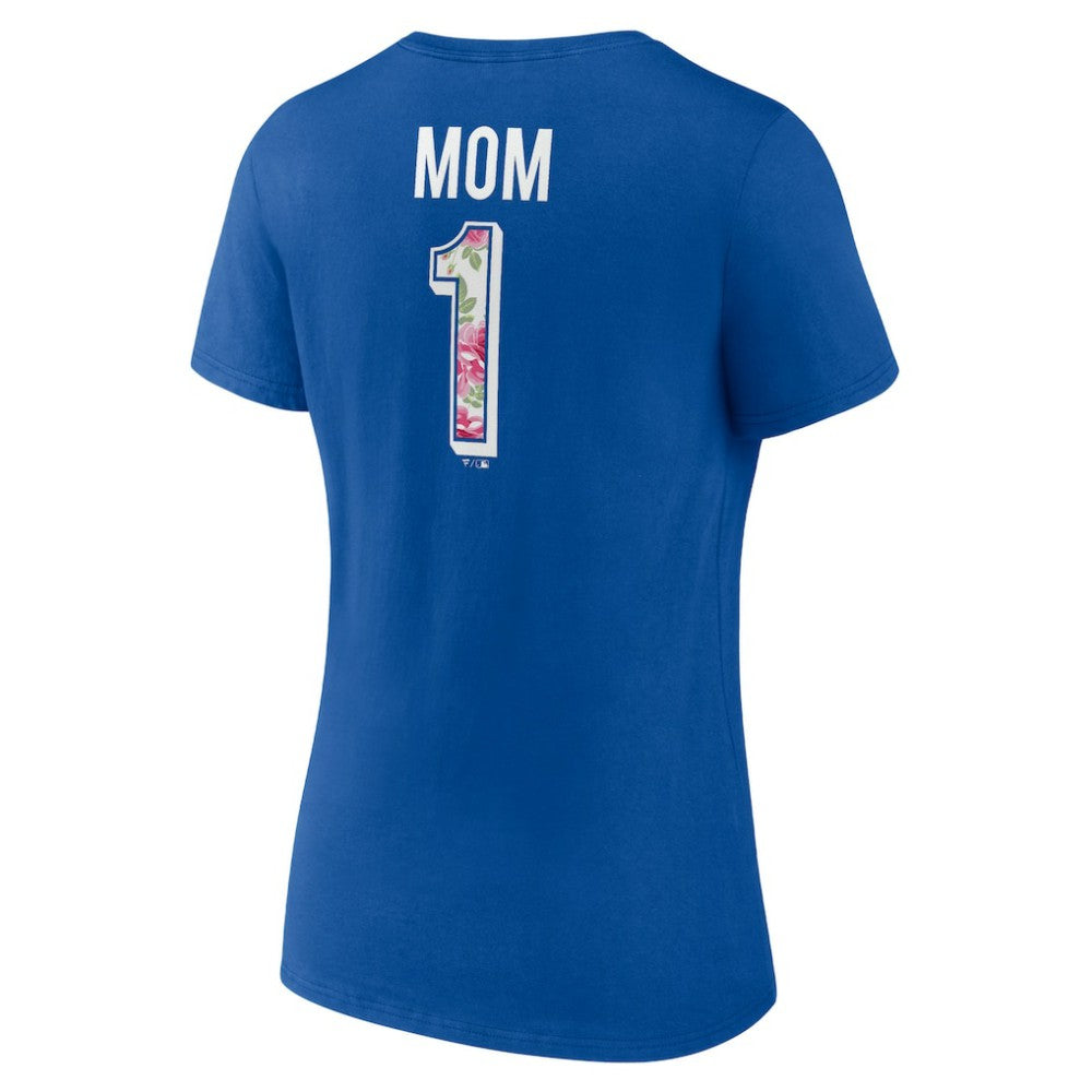 Chicago Cubs Women's Team Logo Mother's Day V-Neck T-Shirt - Royal
