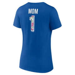 Los Angeles Dodgers Women's Team Logo Mother's Day V-Neck T-Shirt - Royal