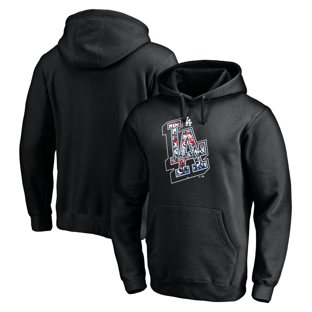 Los Angeles Dodgers Team Hometown Collection Tag Pullover Hoodie - Black