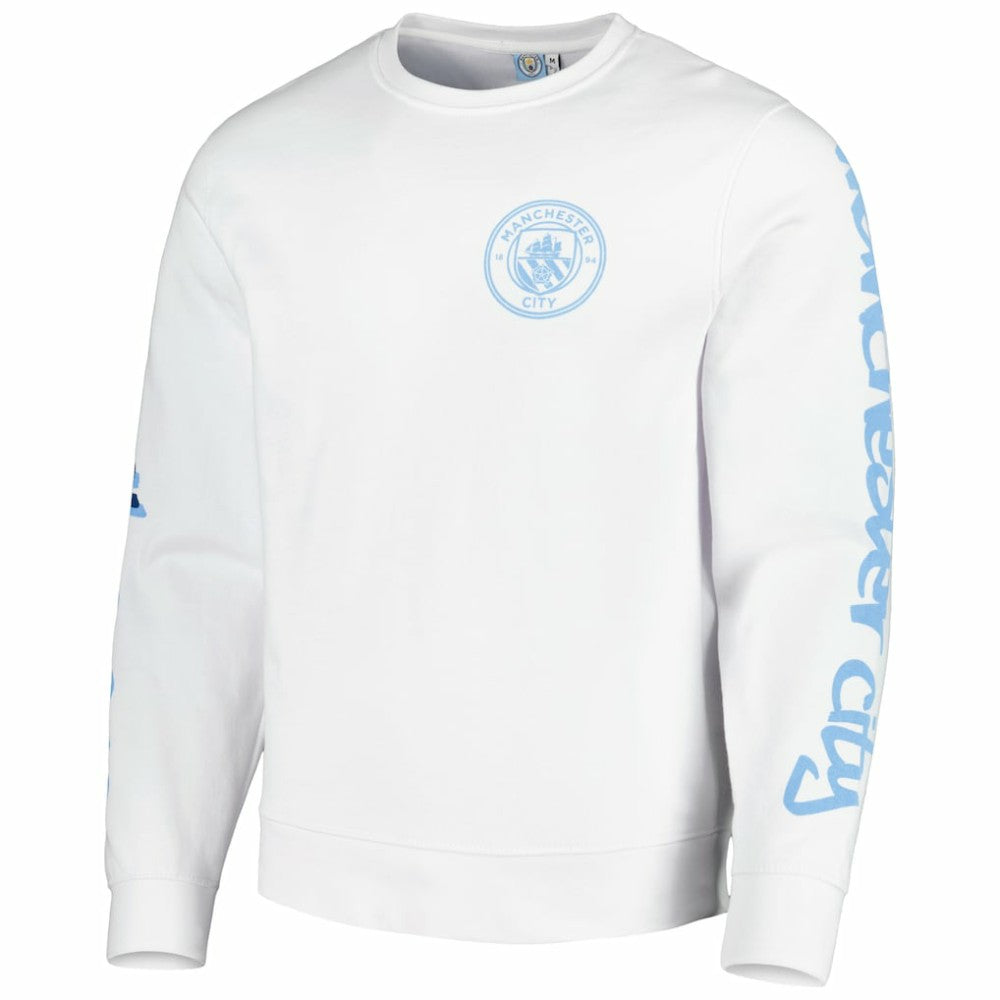 Manchester City Graffiti Pullover Sweatshirt - White discount