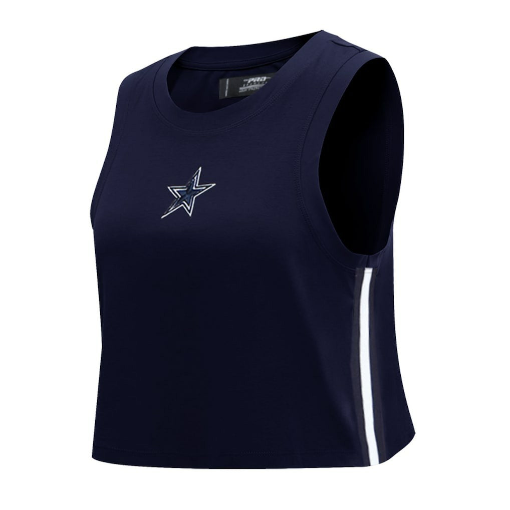 Dallas Cowboys Pro Standard Women's Ombre Wordmark Classic Cropped Tank Top - Navy cheap