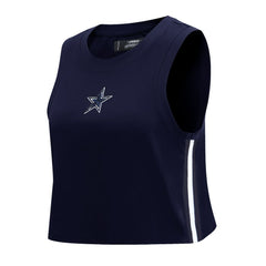 Dallas Cowboys Pro Standard Women's Ombre Wordmark Classic Cropped Tank Top - Navy cheap