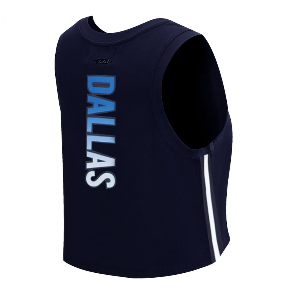 Dallas Cowboys Pro Standard Women's Ombre Wordmark Classic Cropped Tank Top - Navy cheap