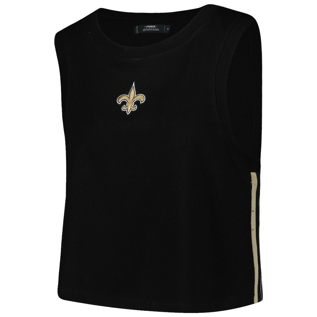 New Orleans Saints Pro Standard Women's Ombre Wordmark Classic Cropped Tank Top - Black sale