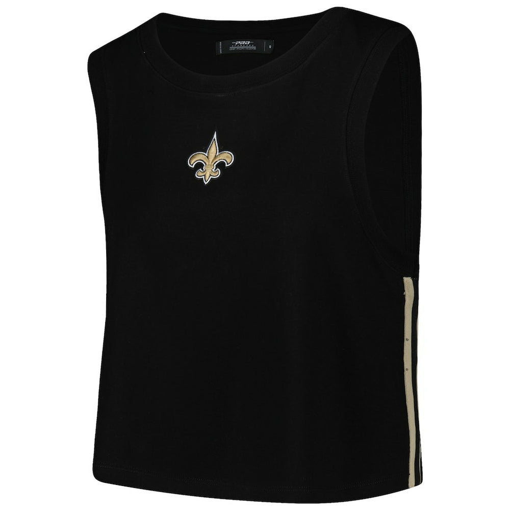 New Orleans Saints Pro Standard Women's Ombre Wordmark Classic Cropped Tank Top - Black sale