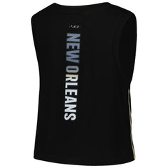 New Orleans Saints Pro Standard Women's Ombre Wordmark Classic Cropped Tank Top - Black sale