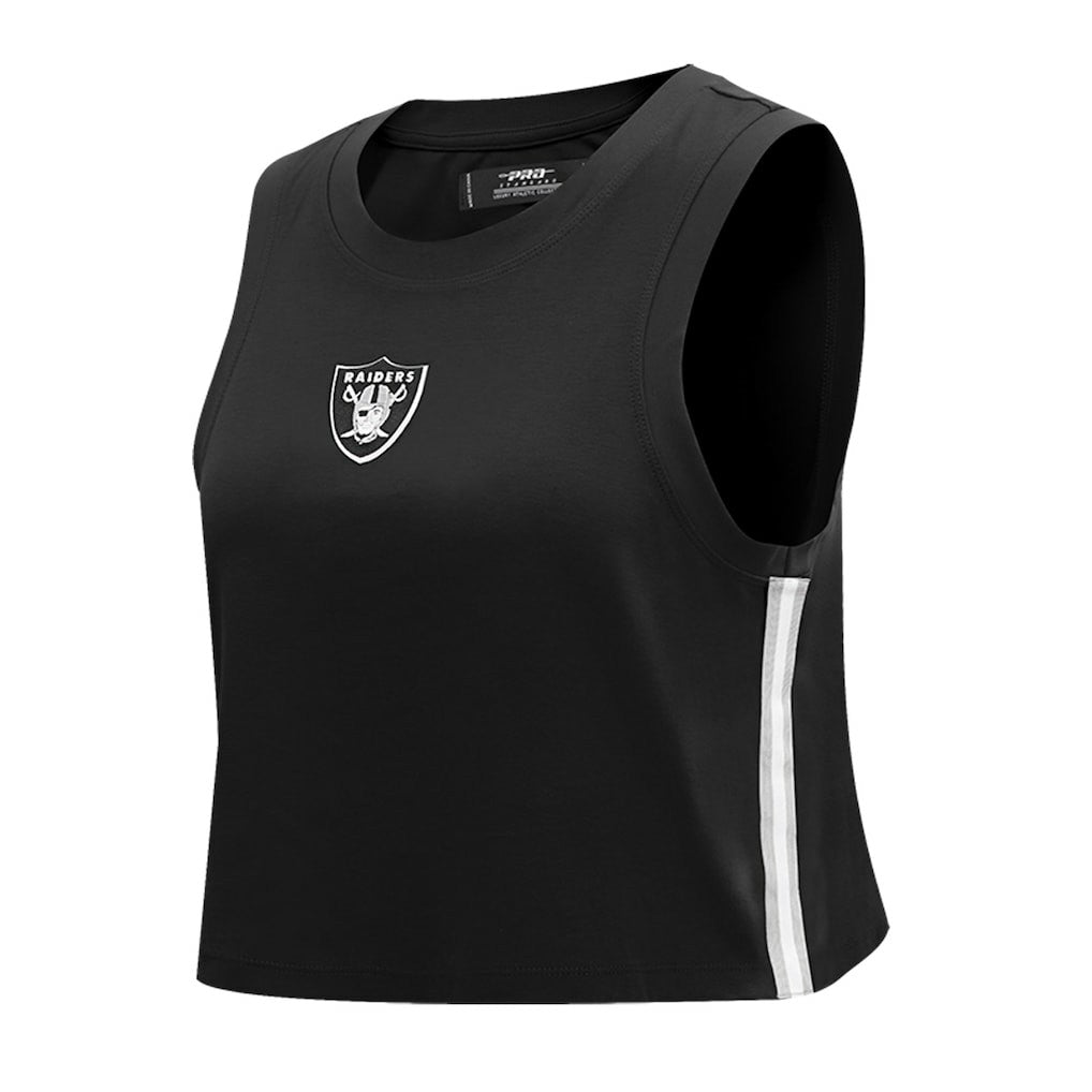 Las Vegas Raiders Pro Standard Women's Ombre Wordmark Classic Cropped Tank Top - Black on sale