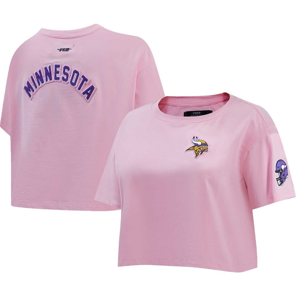 Minnesota Vikings Pro Standard Women's Cropped Boxy T-Shirt - Pink on sale