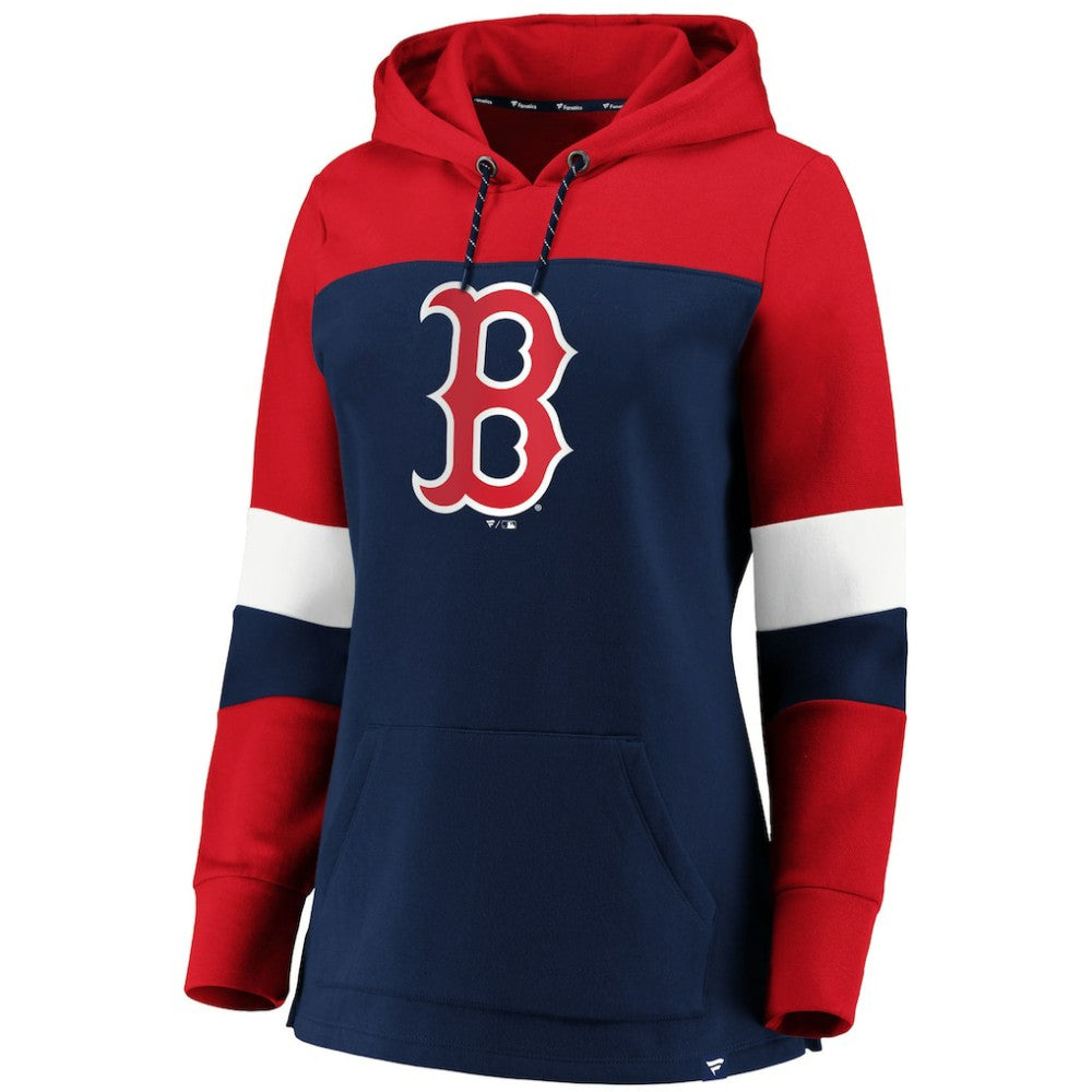 Boston Red Sox Women's Plus Size Colorblock Pullover Hoodie - Navy