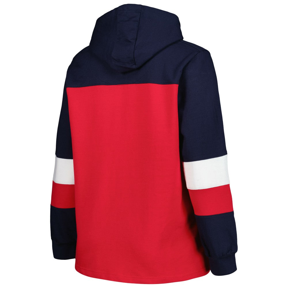 Los Angeles Angels Women's Plus Size Colorblock Pullover Hoodie - Red