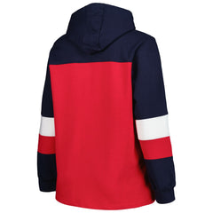 Los Angeles Angels Women's Plus Size Colorblock Pullover Hoodie - Red
