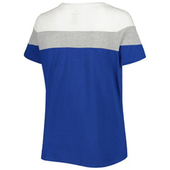 Chicago Cubs Women's Plus Size Colorblock T-Shirt - Royal/Heather Gray