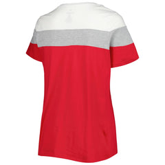 Los Angeles Angels Women's Plus Size Colorblock T-Shirt - White/Red