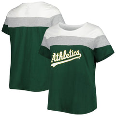 Athletics Women's Plus Size Colorblock T-Shirt - White/Green
