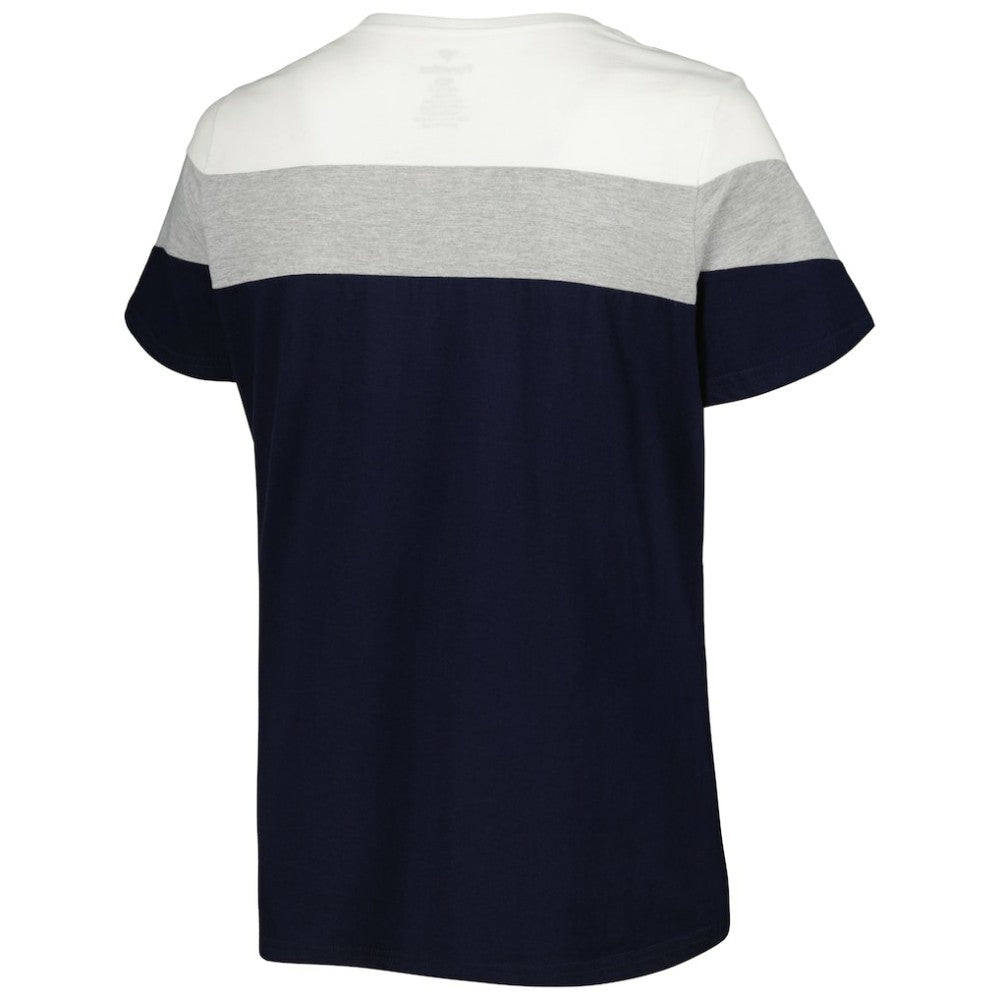 Washington Nationals Women's Plus Size Colorblock T-Shirt - Navy/Heather Gray