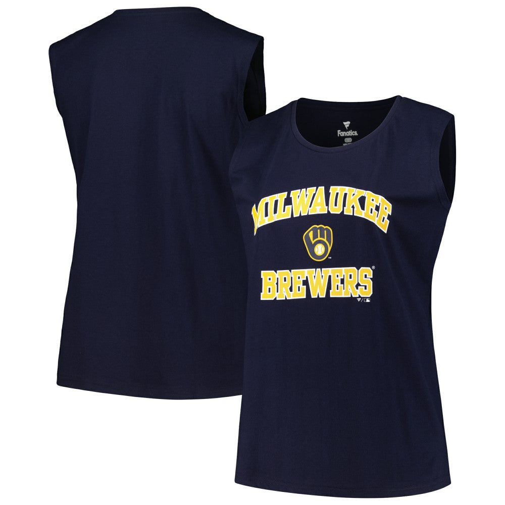 Milwaukee Brewers Profile Women's Plus Size Tank Top - Navy