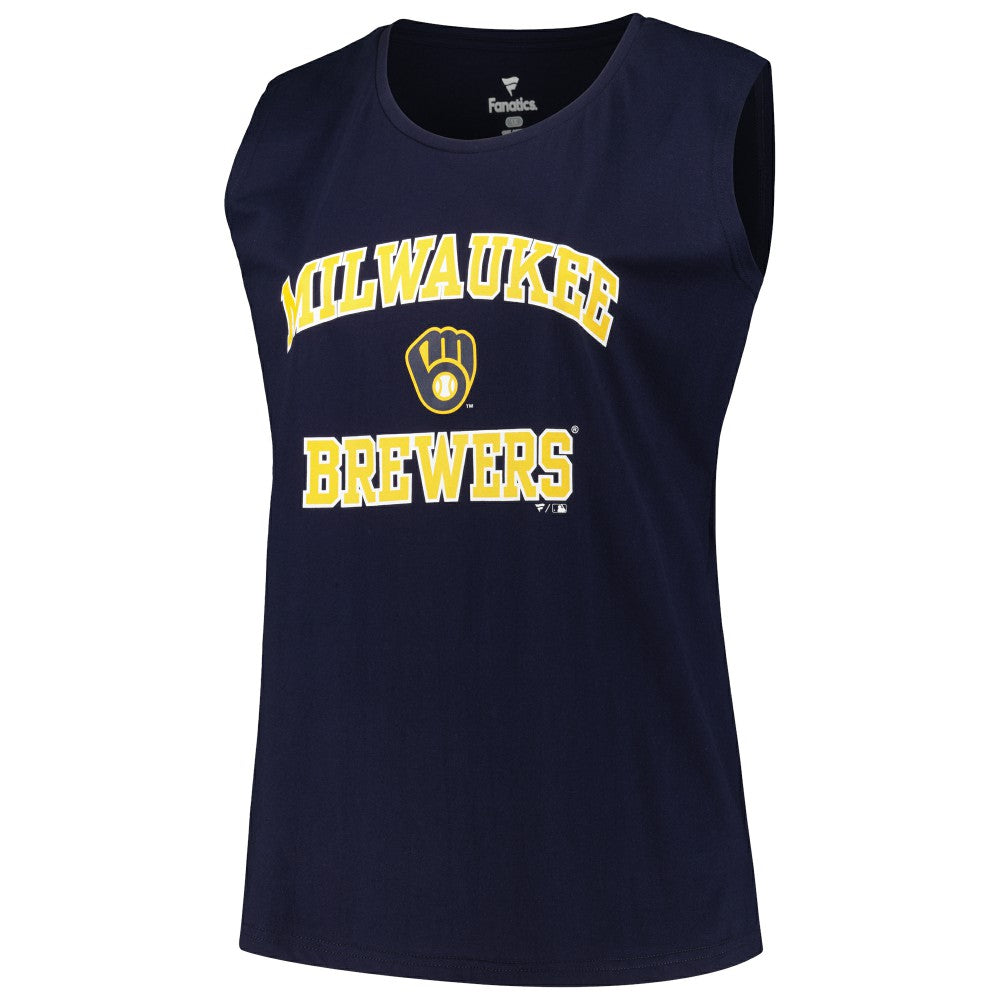 Milwaukee Brewers Profile Women's Plus Size Tank Top - Navy