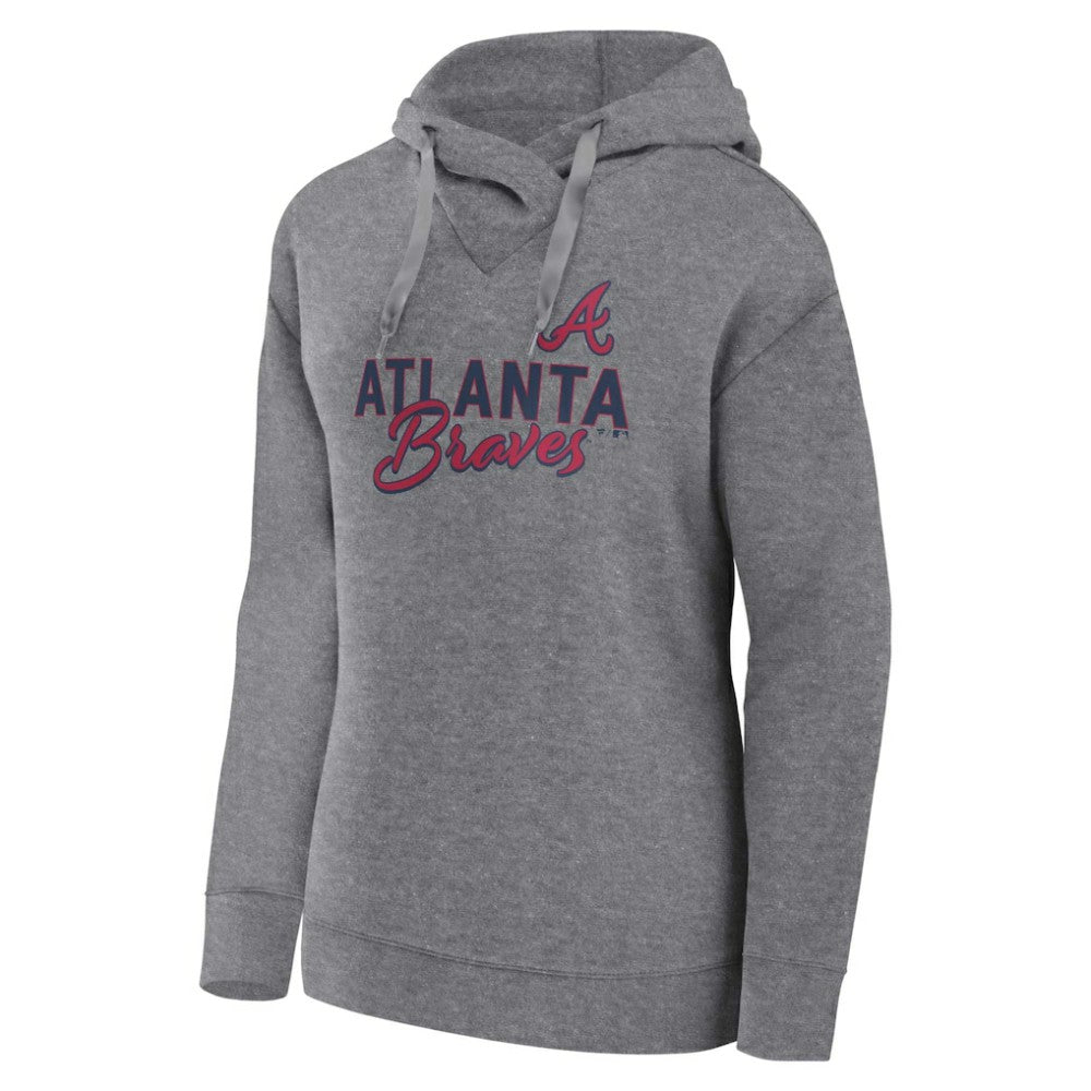Profile Atlanta Braves Women's Plus Size Pullover Hoodie - Heather Gray