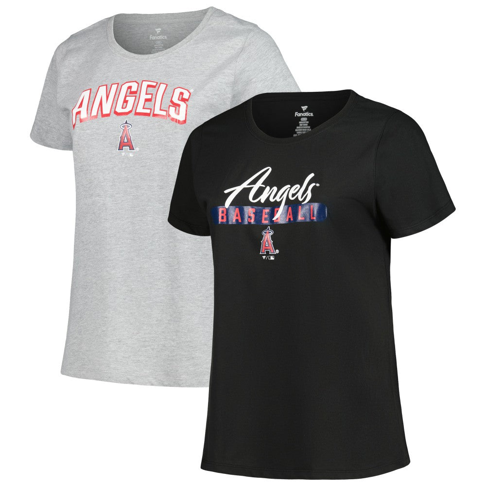 Los Angeles Angels Profile Women's Plus Size T-Shirt Combo Pack - Black/Heather Gray