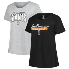 San Francisco Giants Profile Women's Plus Size T-Shirt Combo Pack - Black/Heather Gray